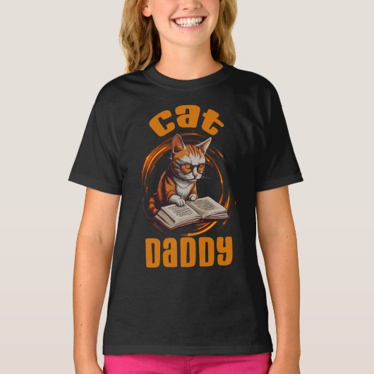 Cat Daddy Reading T-Shirt (Vorderseite)