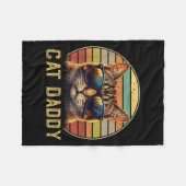 Cat Daddy Retro 70er 80er Schwarze Katze Männer Lu Fleecedecke (Vorderseite (Horizontal))