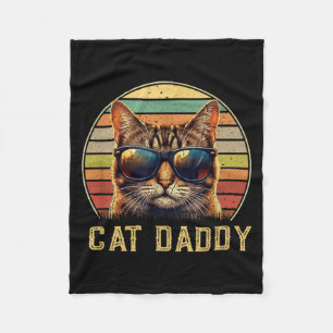 Cat Daddy Retro 70er 80er Schwarze Katze Männer Lu Fleecedecke