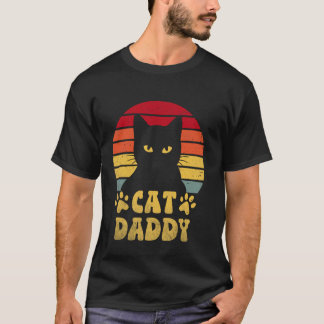 Cat Daddy Retro 70er 80er Schwarze Katze Männer Lu T-Shirt