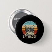 Cat Daddy Retro Cat Sonnenbrille Cool Cat Dad Gesc Button (Vorne & Hinten)
