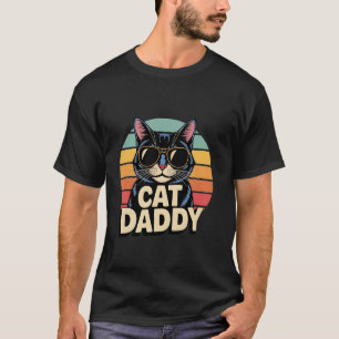 Cat Daddy Retro Sonnenbrille Cat Dad Vatertag T-Shirt