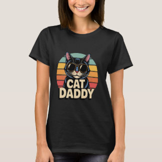 Cat Daddy Retro Sonnenbrille Cat Dad Vatertag T-Shirt