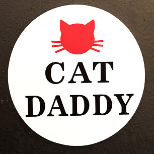 Cat Daddy Round Sticker