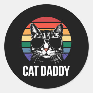 Cat Daddy Shirt Best Cat Vater Ever Men Fathday Runder Aufkleber
