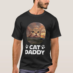 Cat Daddy Sonnenuntergang Lustige Katze Vatertag K T-Shirt