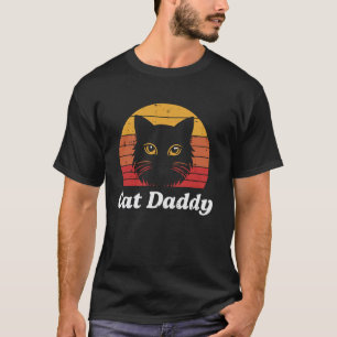 Cat Daddy Sonnenuntergang Retro Kätzchen Fell Papa T-Shirt