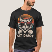Cat Daddy Sunglasses Sunset Retro Dad kitten T-Shirt (Vorderseite)