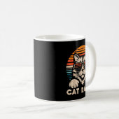 Cat Daddy Sungles Sunset Retro Fur Dad Papa Kitten Kaffeetasse (VorderseiteRechts)
