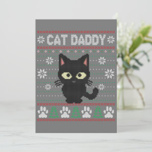 Cat Daddy Ugly Christmas Sweater Pajama Kitty Cat Einladung