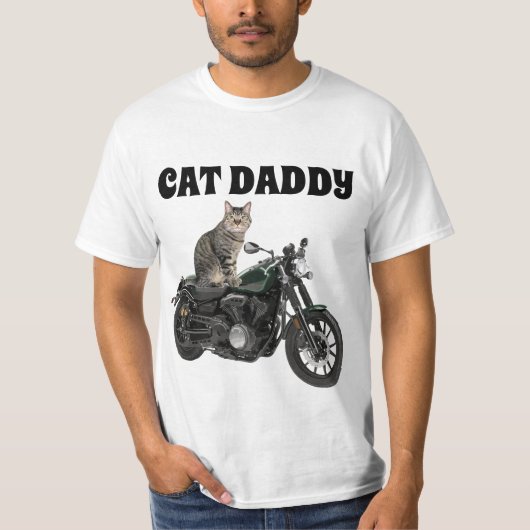 CAT DADDY VATER BIKER MENÜ T - SHIRT (Vorderseite)