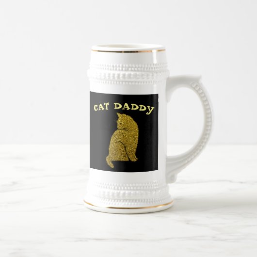 CAT DADDY VATER GOLD GLITZER BIENSTEIN BIERGLAS (Rechts)