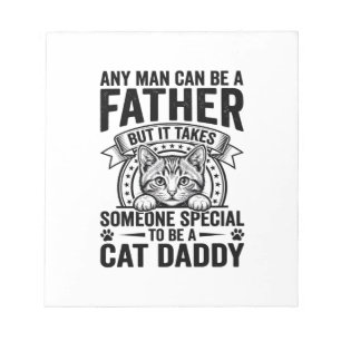 Cat Daddy Vater Zitat Vintage Gravur T-Shirt D Notizblock
