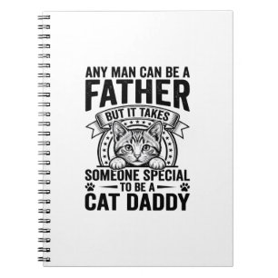 Cat Daddy Vater Zitat Vintage Gravur T-Shirt D Notizblock