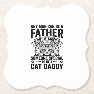 Cat Daddy Vater Zitat Vintage Gravur T-Shirt D Untersetzer