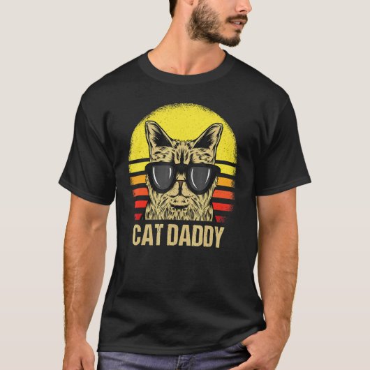 Cat Daddy Vatertag Cat Dad T-Shirt (Vorderseite)