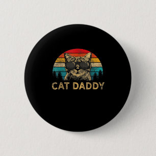 Cat Daddy Vintag Achtziges Stil Katze Retro Distor Button