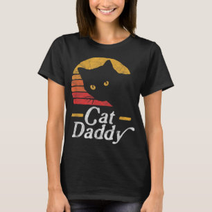 Cat Daddy Vintag Achtziges Stil Katze Retro Distor T-Shirt