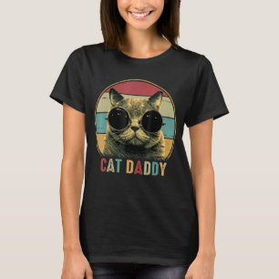 Cat Daddy Vintag Achtziges Stil Katze Retro Distor T-Shirt
