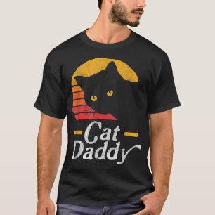 Cat Daddy Vintag Achtziges Stil Katze Retro Distor T-Shirt