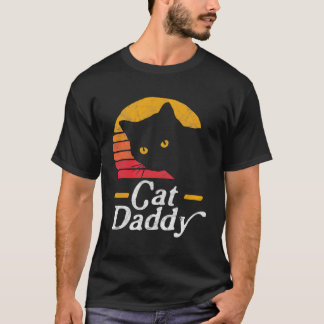 Cat Daddy Vintag Achtziges Stil Katze Retro Distor T-Shirt