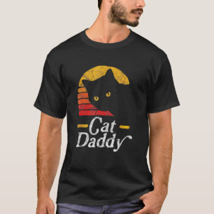 Cat Daddy Vintag Achtziges Stil Katze Retro Distor T-Shirt