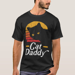 Cat Daddy Vintag Achtziges Stil Katze Retro Distor T-Shirt