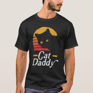 Cat Daddy Vintag Achtziges Stil Katze Retro Distor T-Shirt