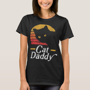 Cat Daddy Vintag Achtziges Stil Katze Retro Distor T-Shirt