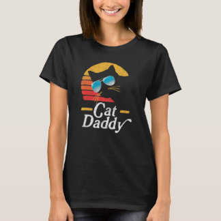 Cat Daddy Vintage 80er Stil Katze Retro Sonnenbril T-Shirt