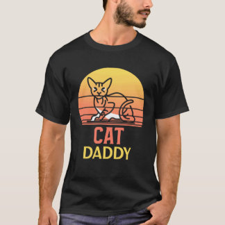 Cat Daddy Vintage Eighties-Stil Ca Retro-Distresse T-Shirt