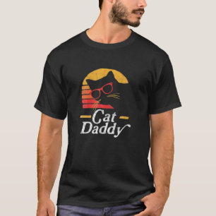 Cat Daddy Vintage Eighties Style Cat Hipster Glas T-Shirt