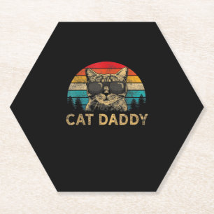 Cat Daddy Vintage Eighties Style Katze Retro abgen Untersetzer