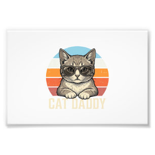 Cat Daddy Vintage Sonnenuntergang Cool Cat Shirt D Fotodruck