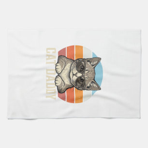 Cat Daddy Vintage Sonnenuntergang Cool Cat-Shirt-D Geschirrtuch
