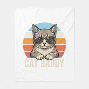Cat Daddy Vintage Sonnenuntergang Coole Katze-Shir Fleecedecke
