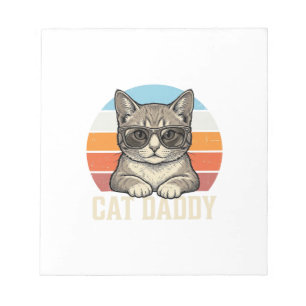 Cat Daddy Vintage Sonnenuntergang Coole Katze-Shir Notizblock