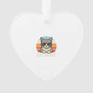 Cat Daddy Vintage Sonnenuntergang Coole Katze-Shir Ornament