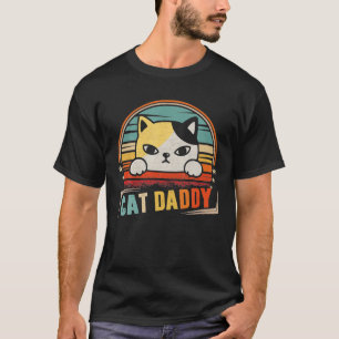 Cat Daddy Vintagen Kätzchen Katze Besitzer Tag Vat T-Shirt