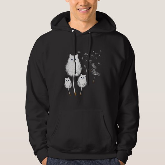 Cat Dandelion Amazing Flower Cat Design Hoodie (Vorderseite)