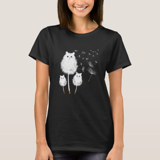 Cat Dandelion Amazing Flower Cat T-Shirt (Vorderseite)