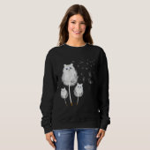 Cat Dandelion Blume Pflanze und Katzen Hausbesitze Sweatshirt (Vorne ganz)