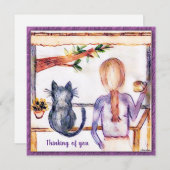 Cat Danke, dass ihr eine eigene Karte gemalt Mädch (Vorne/Hinten)