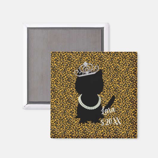 Cat Darling Tiara Party Magnet (Vorderseite/Rückseite)