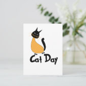 Cat Day Niedlich Kitty Postkarte (Stehend Vorderseite)
