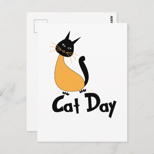 Cat Day Niedlich Kitty Postkarte (Vorne/Hinten)
