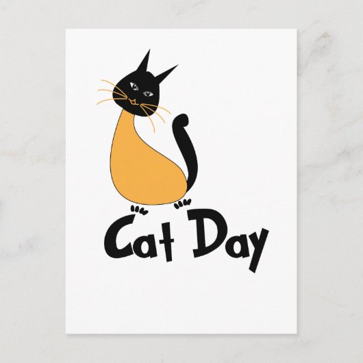 Cat Day Niedlich Kitty Postkarte (Vorderseite)