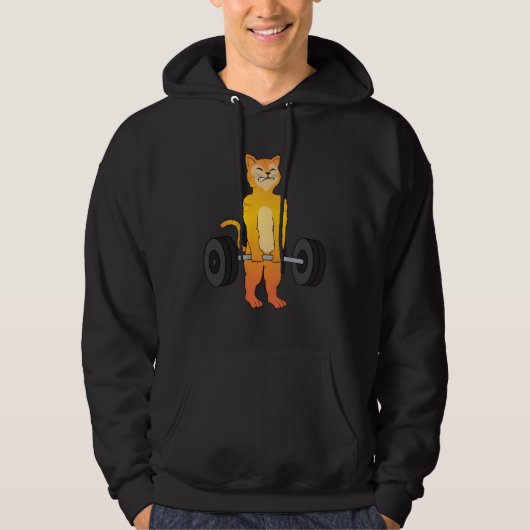 Cat Deadlif Powerlifting Kitty Weightlifting Cat   Hoodie (Vorderseite)