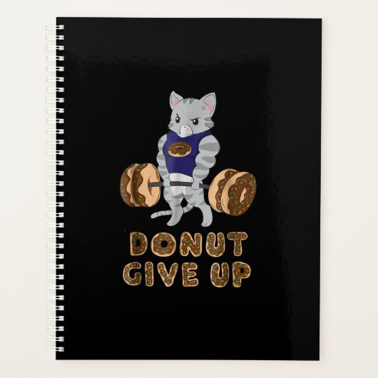 Cat Deadlift Power Hebe Donut Gym Planer (Vorderseite)