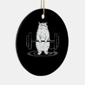 Cat Deadlift Powerlift Kitty Muskel Niedliche Katz Keramik Ornament (Rechts)